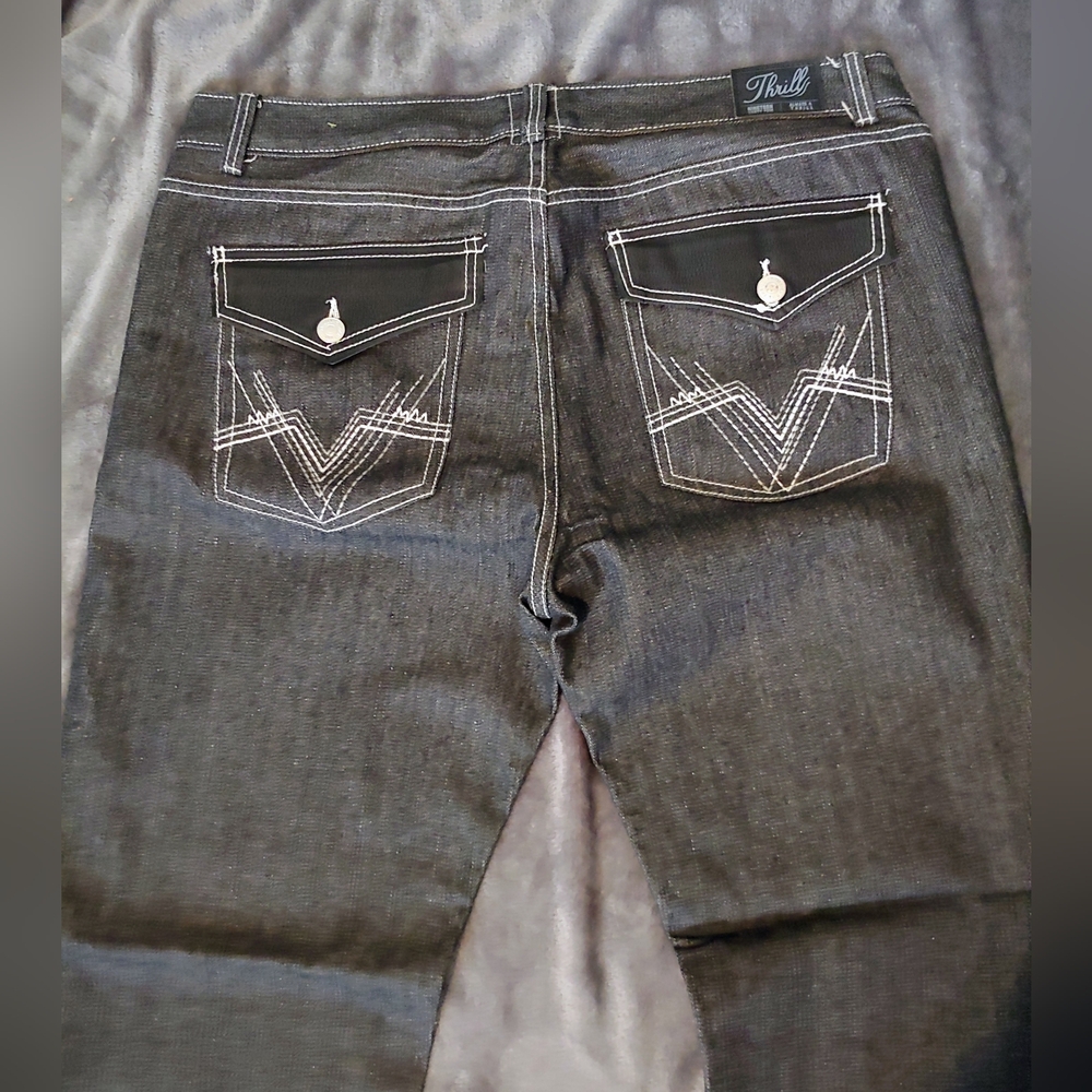 Thrills * Men's Black Denim Jeans * Size 42 * Pockets * Relaxed Fit